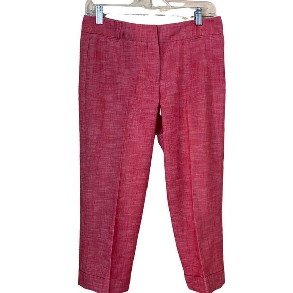Sharagano Red Cuffed Capri Pants Size 4 - Picture 1 of 7